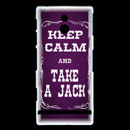 Coque Sony Xperia P Keep Calm and Take Jack Violet