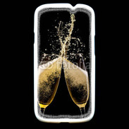 Coque Samsung Galaxy S3 Coupes de champagne sur fond noir