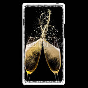 Coque LG Optimus L9 Coupes de champagne sur fond noir