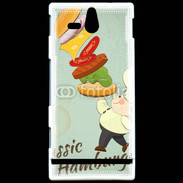 Coque Sony Xperia U Hamburger vintage