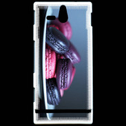 Coque Sony Xperia U Macaron mauve PR 10