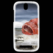 Coque HTC One SV Enorme poisson chassant bateau de pêcheurs