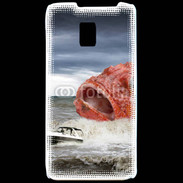 Coque LG P990 Enorme poisson chassant bateau de pêcheurs