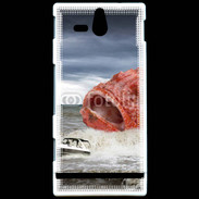 Coque Sony Xperia U Enorme poisson chassant bateau de pêcheurs