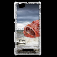 Coque Sony Xperia M Enorme poisson chassant bateau de pêcheurs