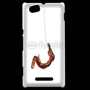 Coque Sony Xperia M Hameçon avec appât pêcheur