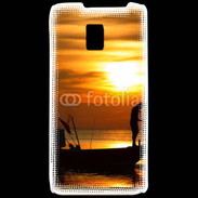 Coque LG P990 Couché de soleil pêcheur
