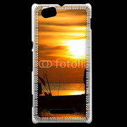 Coque Sony Xperia M Couché de soleil pêcheur