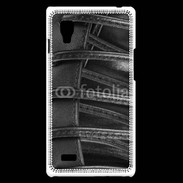 Coque LG Optimus L9 lacets cuir