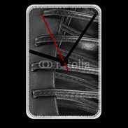 Grande pendule murale lacets cuir