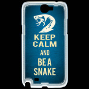 Coque Samsung Galaxy Note 2 Keep Calm and Be a Snake bleu