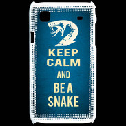 Coque Samsung Galaxy S Keep Calm and Be a Snake bleu