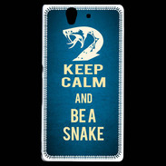 Coque Sony Xperia Z Keep Calm and Be a Snake bleu