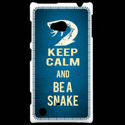 Coque Nokia Lumia 720 Keep Calm and Be a Snake bleu