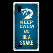 Coque LG Optimus L9 Keep Calm and Be a Snake bleu