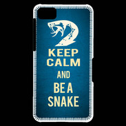Coque Blackberry Z10 Keep Calm and Be a Snake bleu
