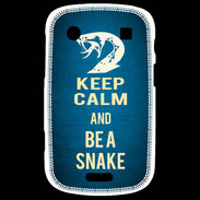 Coque Blackberry Bold 9900 Keep Calm and Be a Snake bleu