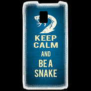 Coque LG P990 Keep Calm and Be a Snake bleu