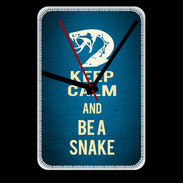 Grande pendule murale Keep Calm and Be a Snake bleu