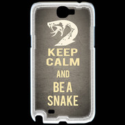 Coque Samsung Galaxy Note 2 Keep Calm and Be a Snake Gris