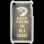 Coque iPhone 3G / 3GS Keep Calm and Be a Snake Gris