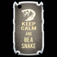 Coque Blackberry 8520 Keep Calm and Be a Snake Gris