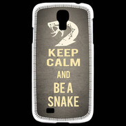 Coque Samsung Galaxy S4 Keep Calm and Be a Snake Gris
