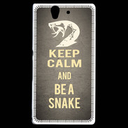 Coque Sony Xperia Z Keep Calm and Be a Snake Gris