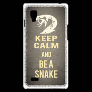 Coque LG Optimus L9 Keep Calm and Be a Snake Gris