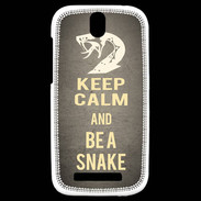 Coque HTC One SV Keep Calm and Be a Snake Gris