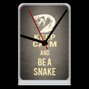 Pendule de bureau Keep Calm and Be a Snake Gris