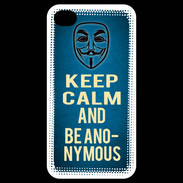 Coque iPhone 4 / iPhone 4S Keep Calm and Be Anonymous Bleu