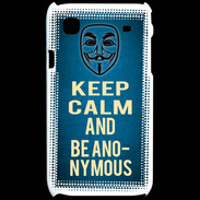 Coque Samsung Galaxy S Keep Calm and Be Anonymous Bleu