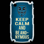 Coque Blackberry 8520 Keep Calm and Be Anonymous Bleu