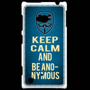 Coque Nokia Lumia 720 Keep Calm and Be Anonymous Bleu