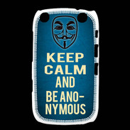 Coque Blackberry Curve 9320 Keep Calm and Be Anonymous Bleu