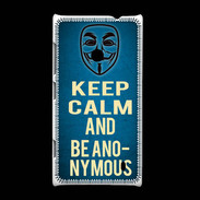 Coque Nokia Lumia 520 Keep Calm and Be Anonymous Bleu