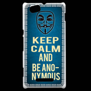 Coque Sony Xperia M Keep Calm and Be Anonymous Bleu