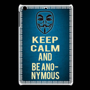 Coque iPadMini Keep Calm and Be Anonymous Bleu