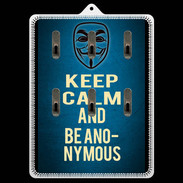 Porte clés Keep Calm and Be Anonymous Bleu