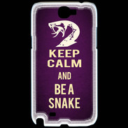 Coque Samsung Galaxy Note 2 Keep Calm and Be a Snake Violet