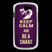 Coque Samsung Galaxy Express Keep Calm and Be a Snake Violet