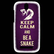 Coque HTC One SV Keep Calm and Be a Snake Violet