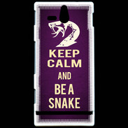 Coque Sony Xperia U Keep Calm and Be a Snake Violet