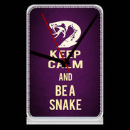 Pendule de bureau Keep Calm and Be a Snake Violet