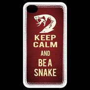Coque iPhone 4 / iPhone 4S Keep Calm and Be a Snake Rouge