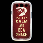 Coque Samsung Galaxy S3 Keep Calm and Be a Snake Rouge