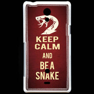 Coque Sony Xperia T Keep Calm and Be a Snake Rouge