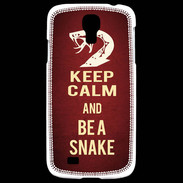 Coque Samsung Galaxy S4 Keep Calm and Be a Snake Rouge