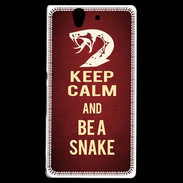 Coque Sony Xperia Z Keep Calm and Be a Snake Rouge